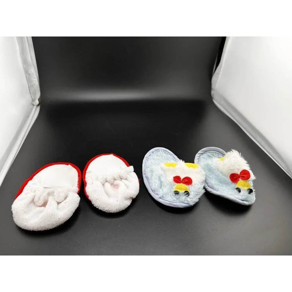 16” 18” 2 Pairs Of‎ Doll Slippers Penguin Blue White And Red With Squeaker CPK